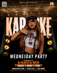 Zwart Karaoke Night Flyer Template