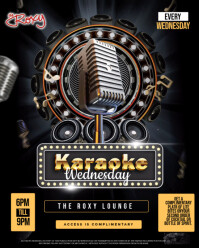 Black Maximalist Karaoke Night Flyer  Instagram Portrait template