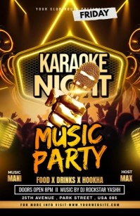 Black Maximalist Karaoke Night Flyer Tabloid Tabloide template
