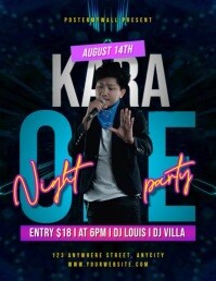 Black Maximalist Karaoke Night Party  Flyer (us Letter) template