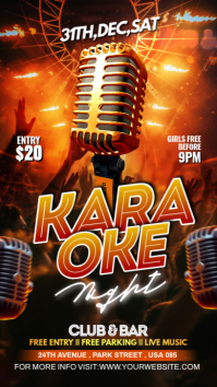 Black Maximalist Karaoke Night Poster Flyer Instagram Story template