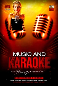Black Maximalist Karaoke Party Flyer Banner 4' × 6' template