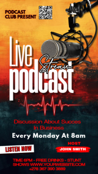 Black Maximalist Karaoke Podcast Flyer Instagram Story template