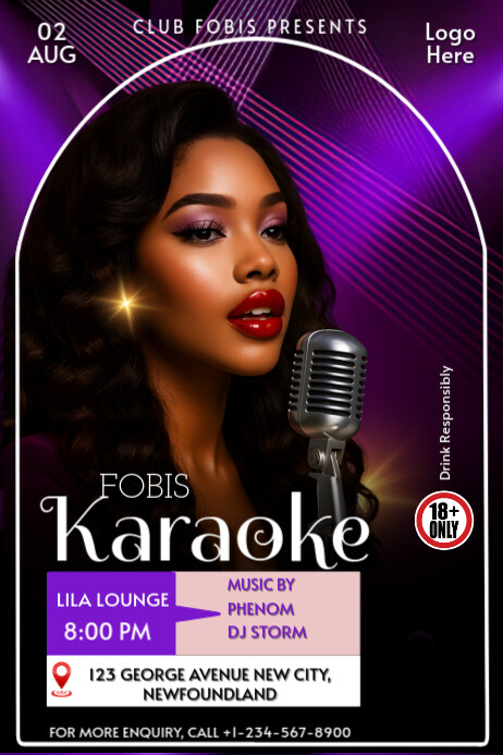 Black Maximalist Karaoke Poster Cartaz template