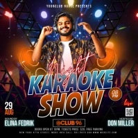 Black Maximalist Karaoke Show Night Video Ads Flyer Instagram Post template