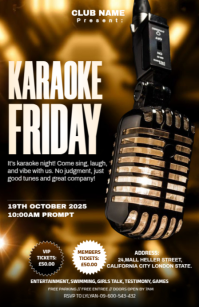 Black Maximalist Karaoke Templates Design Tabloid