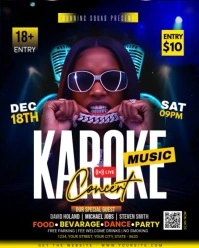 Black Maximalist Karoke Night Instagram Portrait template