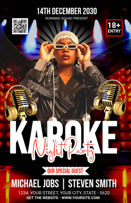 Black Maximalist Karoke Night Tabloid template