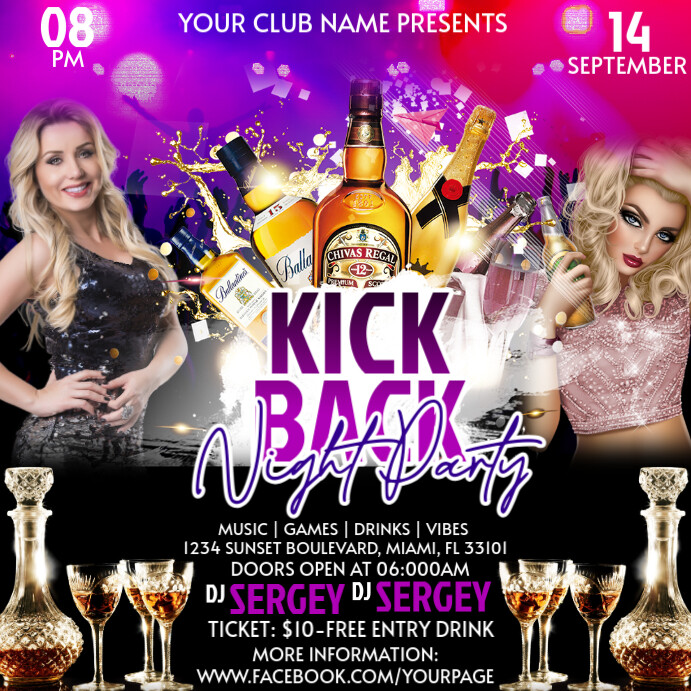 Kick Back Post Copy of Black Maximalist Kickback Party Flyer Instagram Post | PosterMyWall