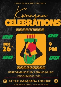 Black Maximalist Kwanzaa Celebrations A3 template