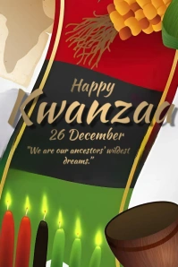 Black Maximalist Kwanzaa  Poster Póster template