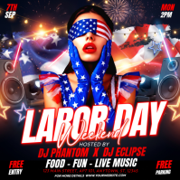 Black Labor Day Celebration Pos Instagram Template