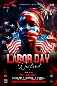 Black Maximalist Labor Day Party Flyer Poster โปสเตอร์ template