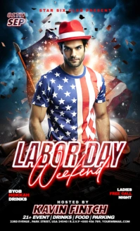 Black Maximalist Labor Day Weekend Party Editable Template Us Legal