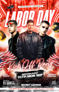 Black Maximalist Labor Day Weekend Party  Half Page Wide Halv side bred template