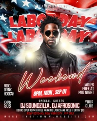 Black Maximalist Labor Day Weekend Party  Instagram Portrait template