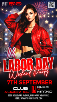 Black Labor Day Weekend Party Instagram Story Template