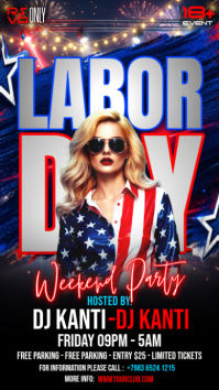 黑色 Labor Day Weekend Party Instagram Story Template