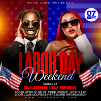 สีดำ Labor Day Weekend Party Сообщение Instagram Template