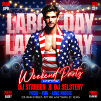 Zwart Labor Day Weekend Party Instagram na Post Template
