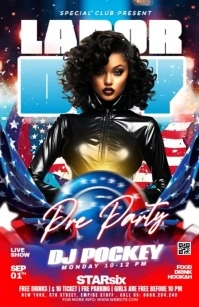 Black Maximalist Labor Day Weekend Pre Party Invitation Design Tabloid Boulevardzeitung template