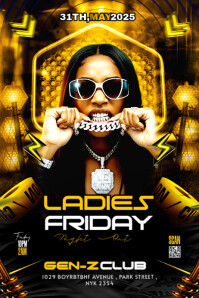 Black Maximalist Ladies Friday  Banner 4' × 6' template