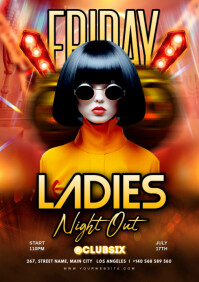 Black Maximalist Ladies Night A4 template