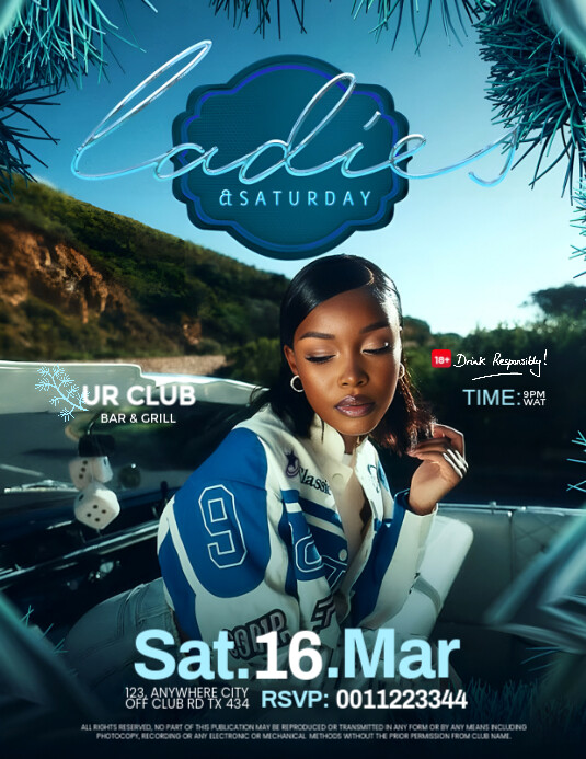 Copy of Black Maximalist Ladies Night Club Poster Flyer (us Letter ...
