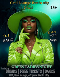 Black Maximalist Ladies Night  Flyer (us Letter) template