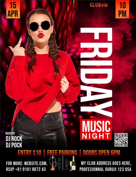 Black Maximalist Ladies Night  Flyer (us Letter) template
