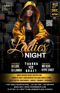 Black Maximalist Ladies Night  Half Page Wide template