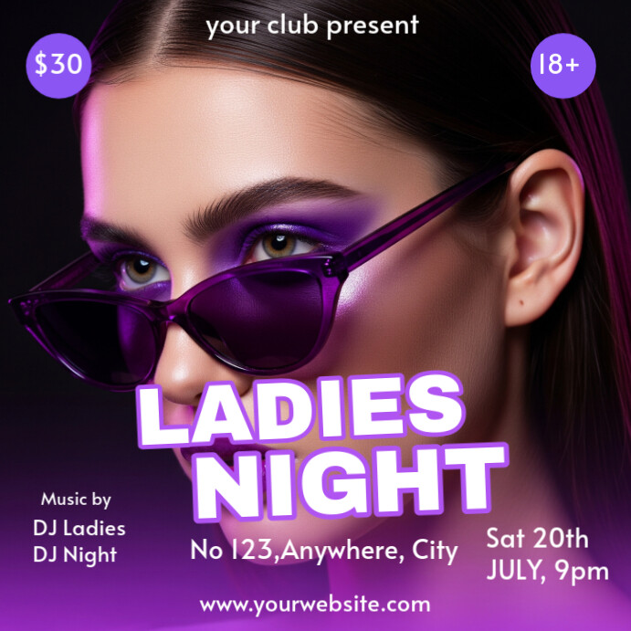 Black Maximalist Ladies Night Instagram Post template
