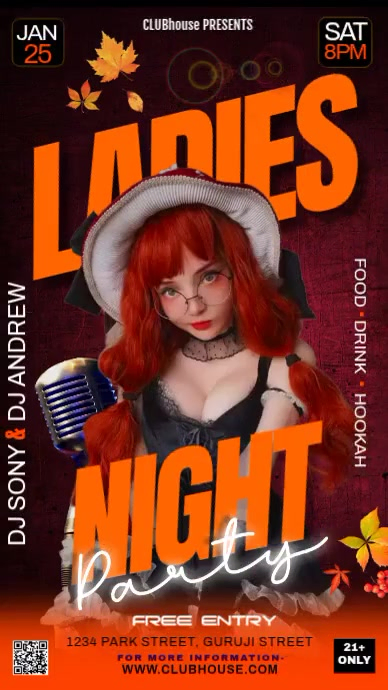 Black Maximalist Ladies Night Instagram Story Template | PosterMyWall