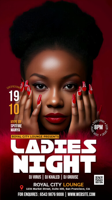 Black Maximalist Ladies Night Instagram Story Template | PosterMyWall