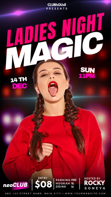 Black Maximalist Ladies Night Magic Party Instagram Story Template ...