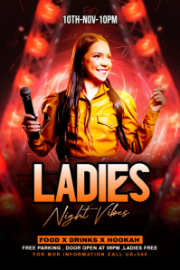 Black Maximalist Ladies Night Party Banner 4' × 6' template