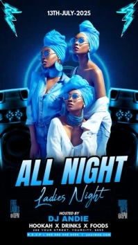 Black Maximalist Ladies Night Party Flyer Instagram Story template