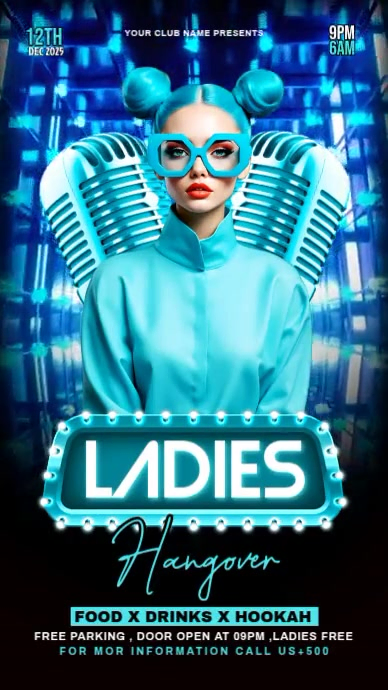 Black Maximalist Ladies Night Party Instagram Story Template | PosterMyWall