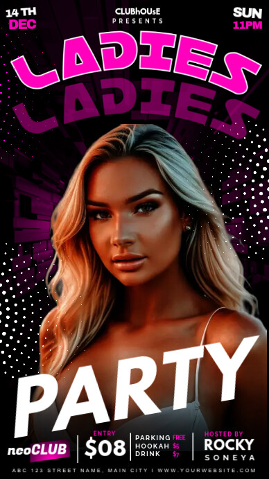 Black Maximalist Ladies Night Party Instagram Story Template | PosterMyWall