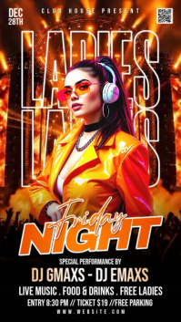 Negro Ladies Night Event Historia de Instagram Template