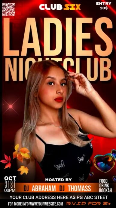 Black Maximalist Ladies Night Party Instagram Story Template | PosterMyWall