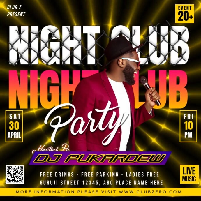 Black Maximalist Ladies Night Party Instagram Post Template | PosterMyWall