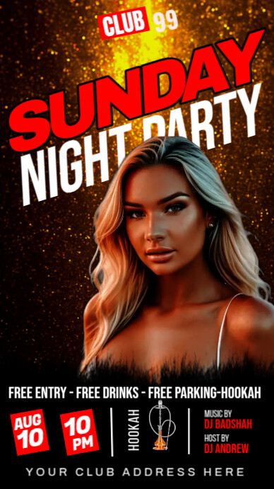 Black Maximalist Ladies Night Party Instagram Story Template | PosterMyWall