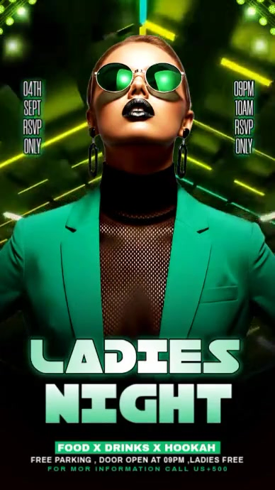 Black Maximalist Ladies Night Party Instagram Story Template | PosterMyWall