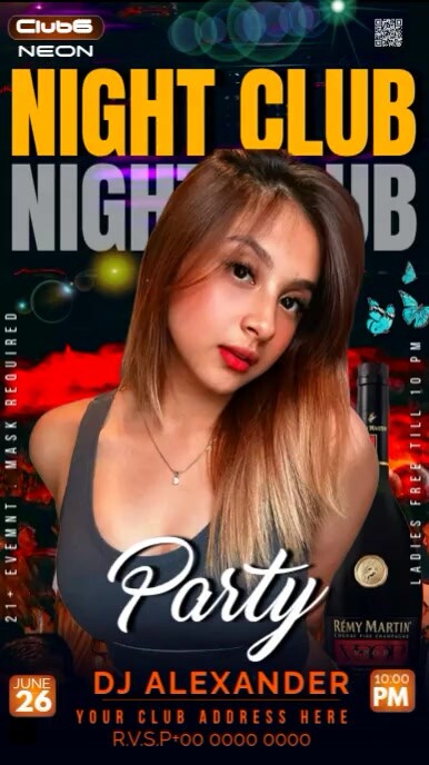 Black Maximalist Ladies Night Party Instagram Story Template | PosterMyWall