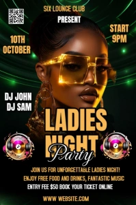 Black Maximalist Ladies Night Party  Pinterest Graphic template
