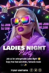 Black Maximalist Ladies Night Party  Pinterest Graphic template