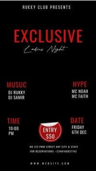 Black Maximalist Ladies Night Party Sensational Saturday Karaoke Night Ladies Night Party Freaky Fri Instagram Story template