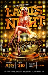 Black Maximalist Ladies Night Party  Tabloid แทบลอยด์ template