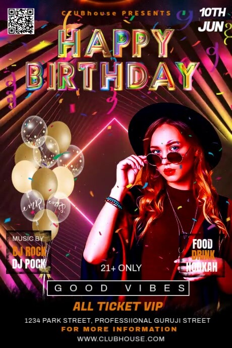 Black Maximalist Ladies Night  Poster Affiche template